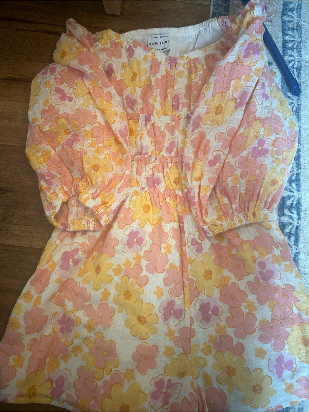 Sabo Skirt Floral Casual Dress - Pink & Yellow